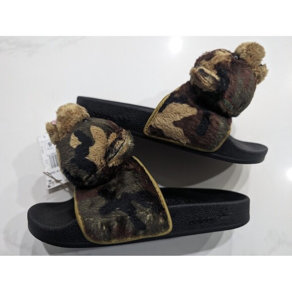 Adidas Jeremy Scott Adilette Teddy Bear Camo Slides H02882 Men's Size 5 NEW - Picture 2 of 8